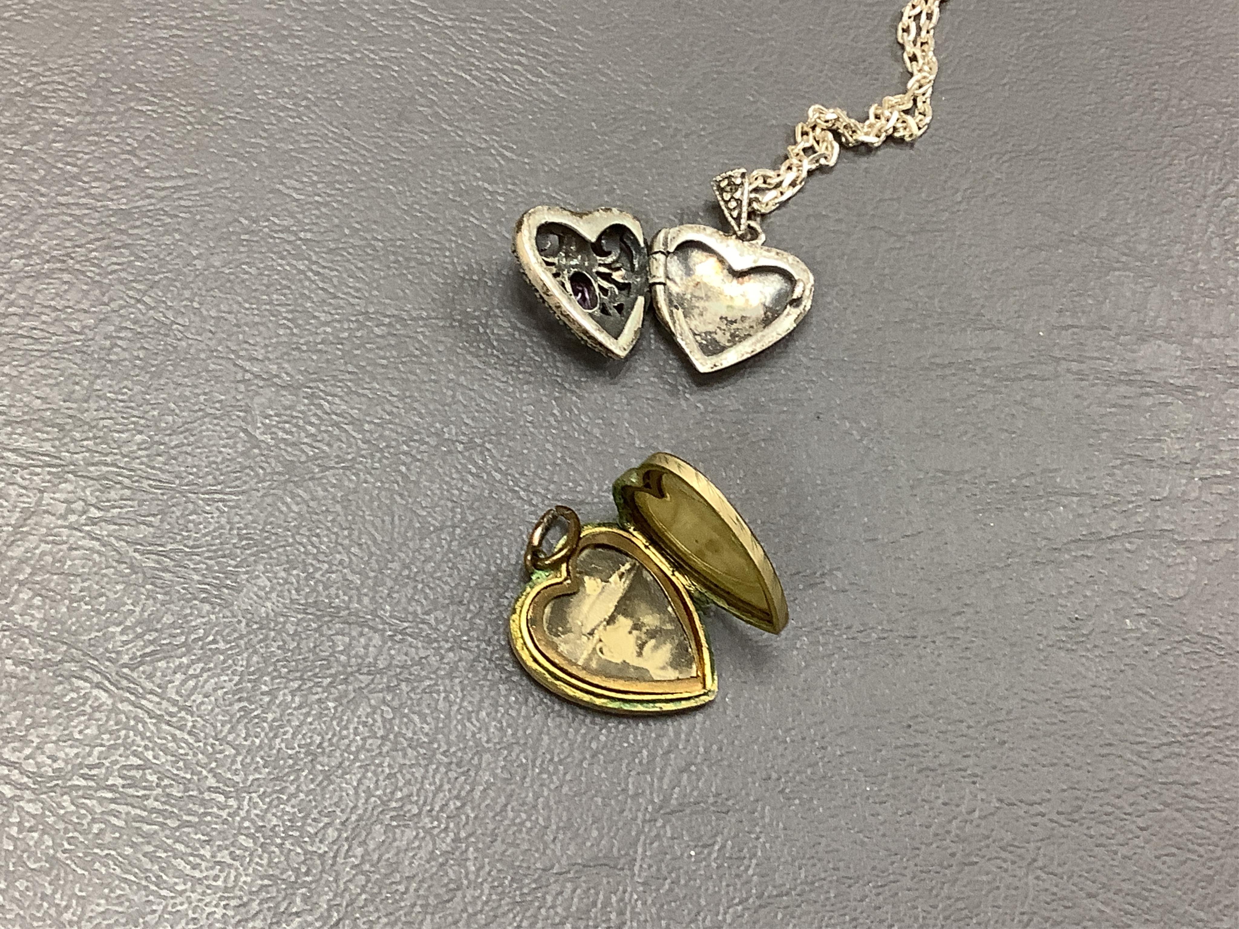 A collection of jewellery, comprising: a pair of sapphire and diamond drop earrings; an Arts & Crafts mother of pearl silver and enamel pendant, length 5.4cm, maker's mark JF, British hallmarks; a turquoise pendant; a 9c